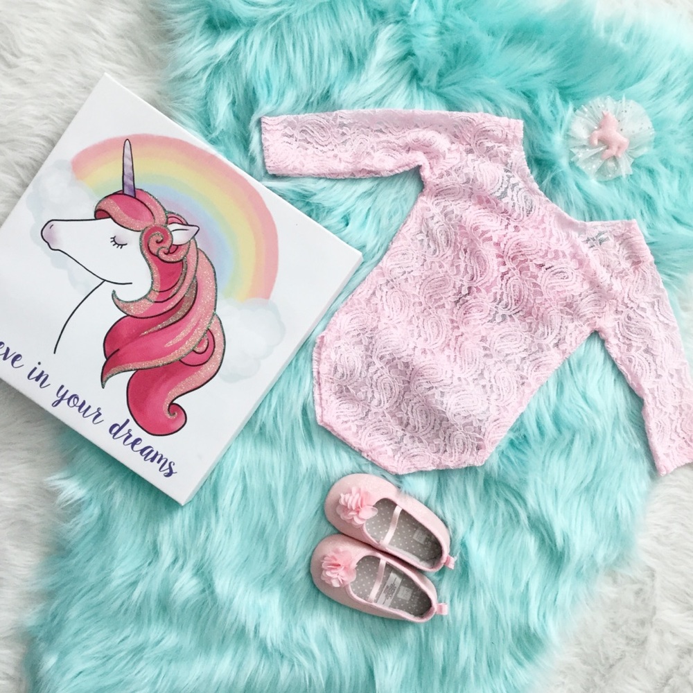 Pink lace bodysuit